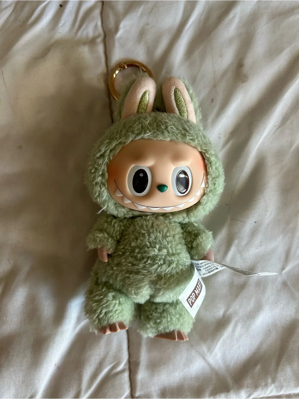Green labubu Plush Keychain